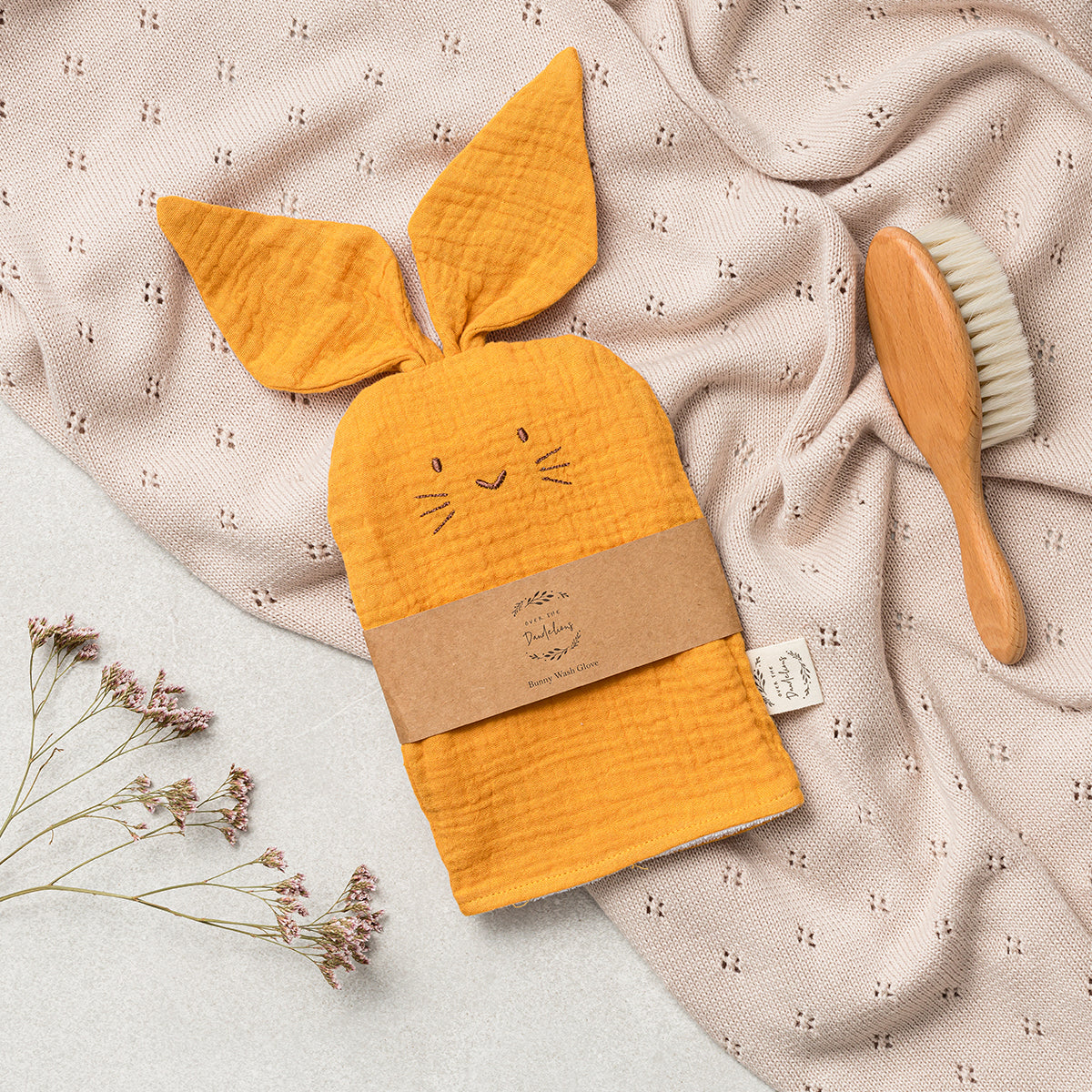 Over The Dandelions-Bunny Wash Glove Saffron