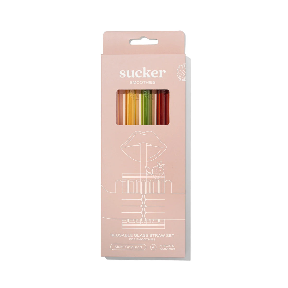 Sucker NZ- Reusable Glass Smoothie Straws - Multi-colour