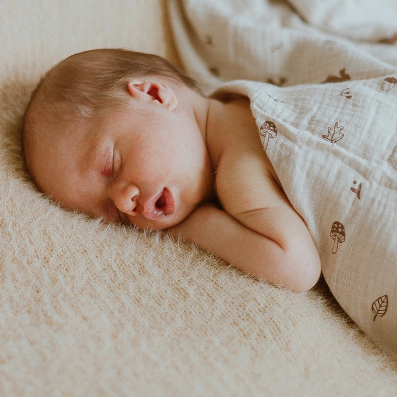 Over The Dandelions-Organic Muslin Swaddle Woodlands