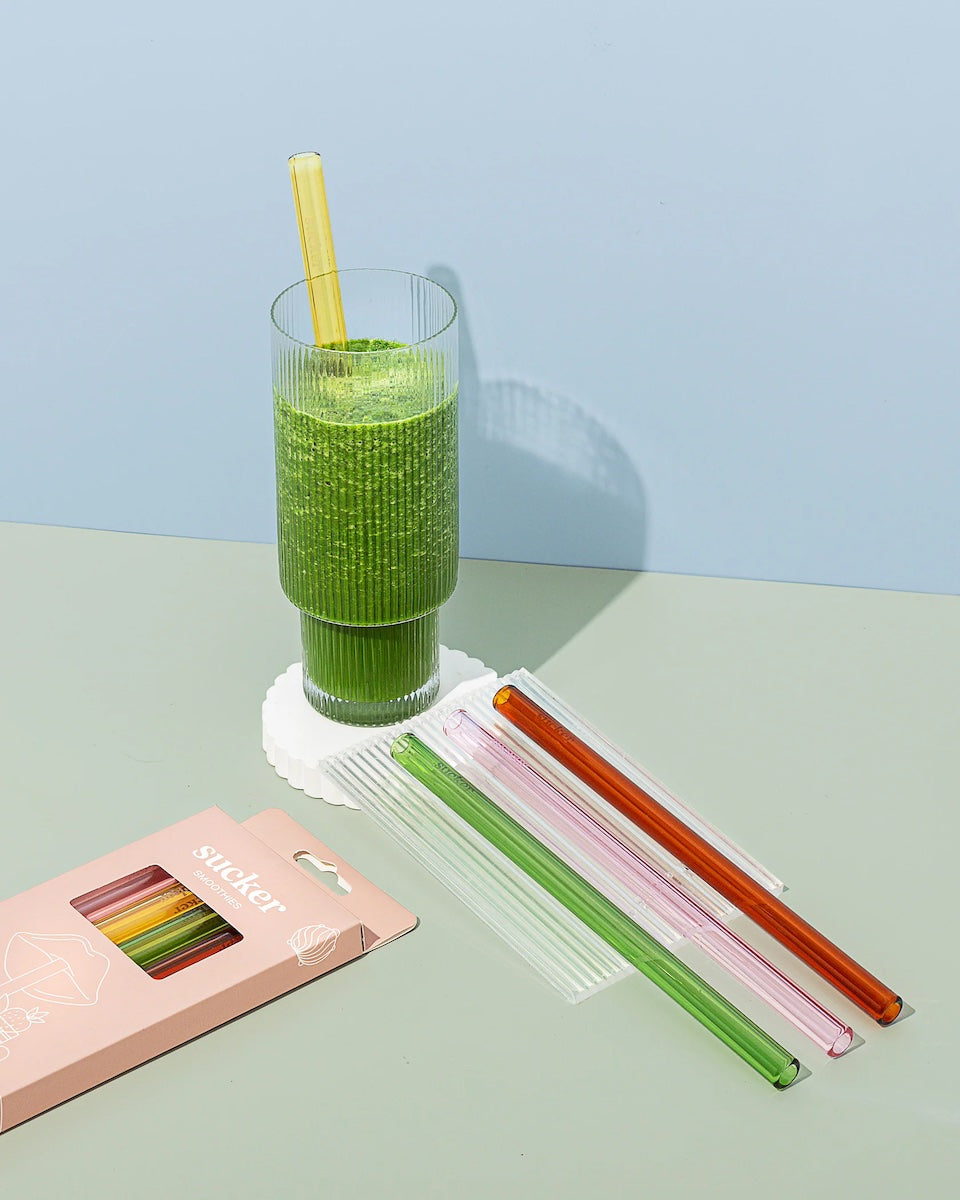 Sucker NZ- Reusable Glass Smoothie Straws - Multi-colour