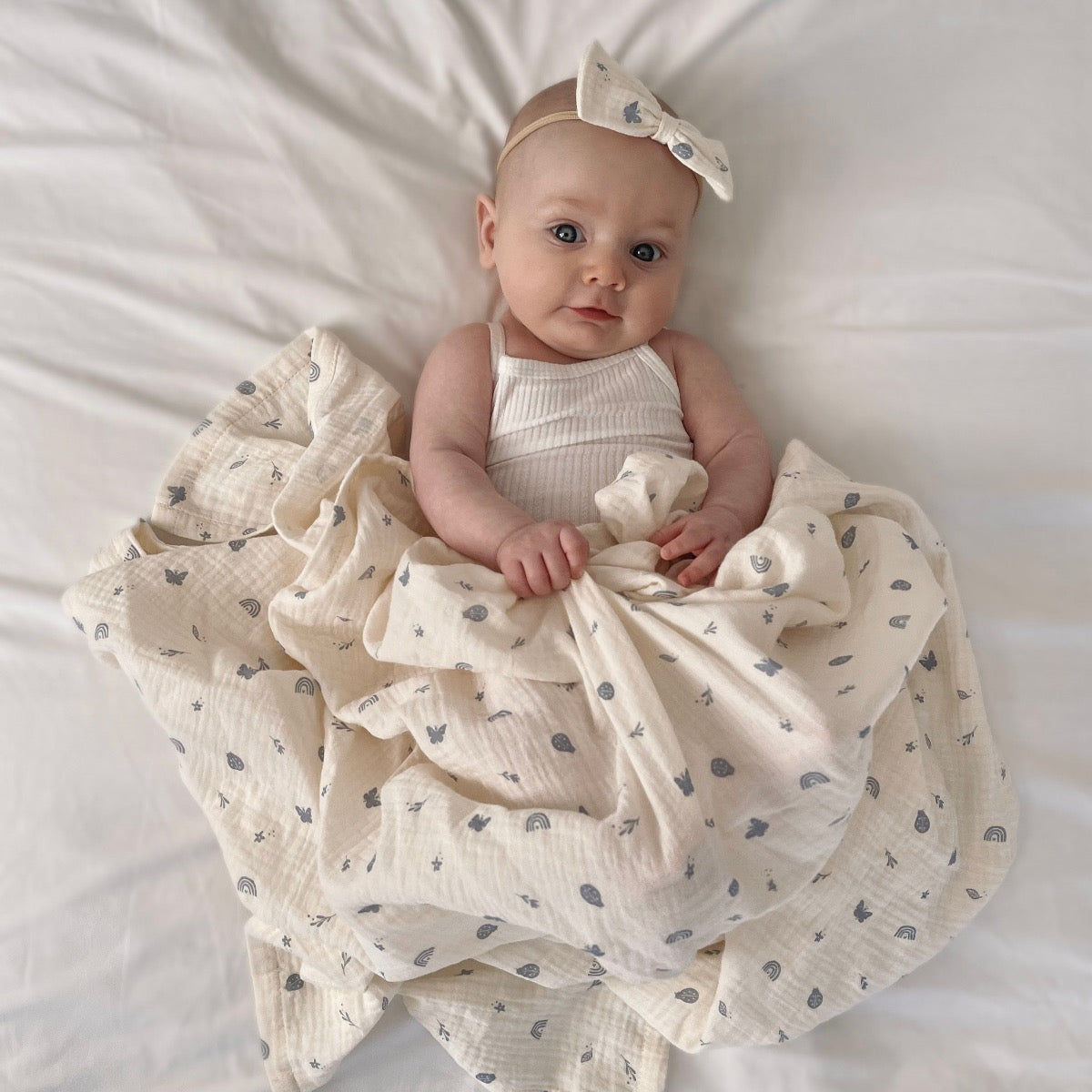 Over The Dandelions-Organic Muslin Swaddle - Enchanted Garden