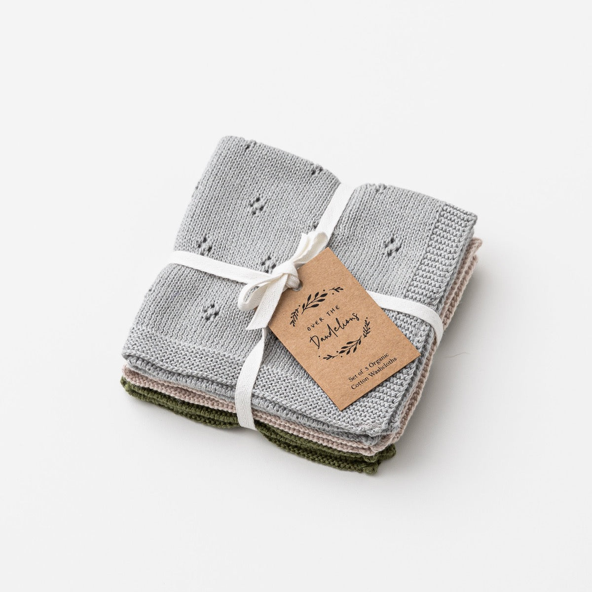 Over The Dandelions-Organic Cotton Wash Cloth Set Sea