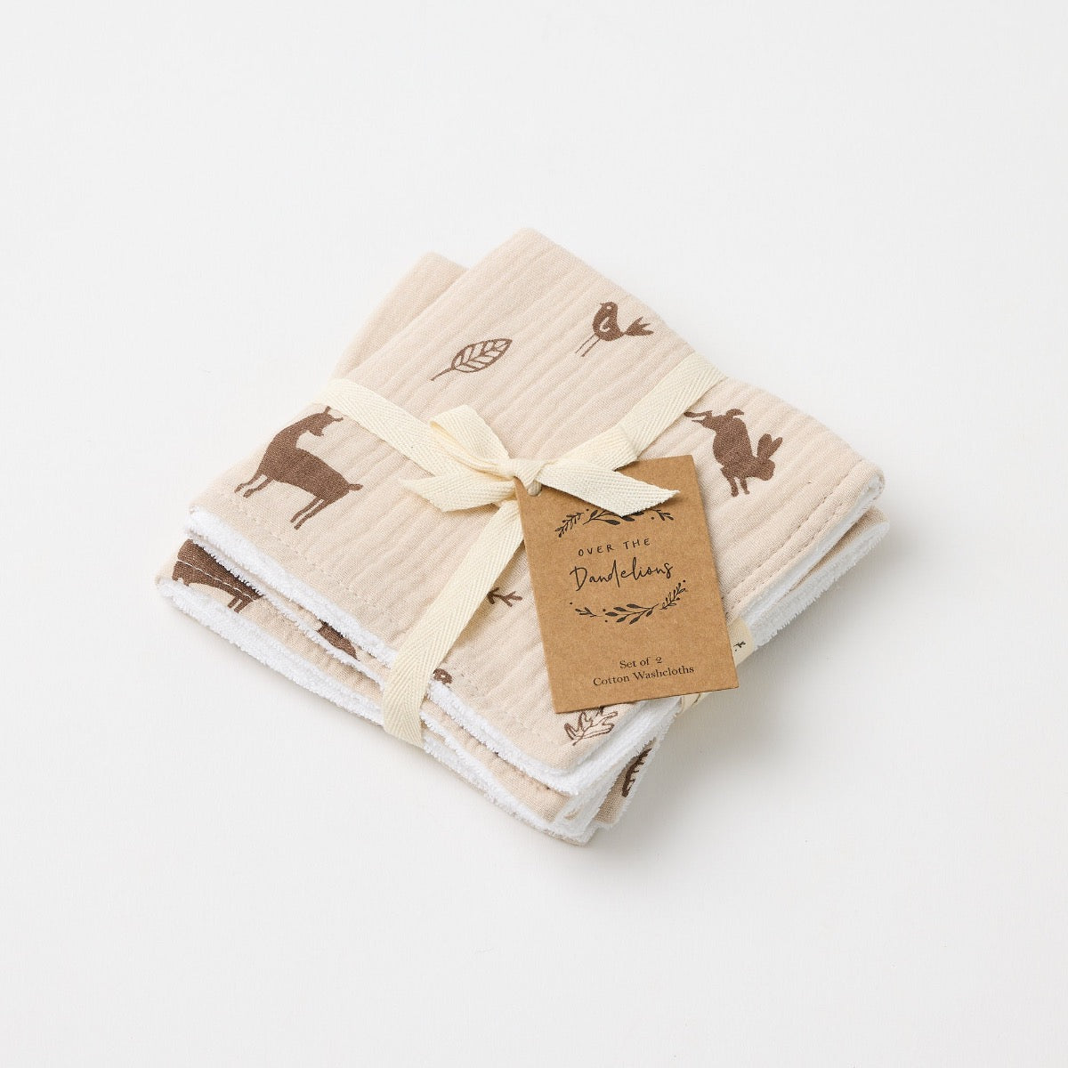 Over The Dandelions-Wash Cloth Set of 2 - Woodlands