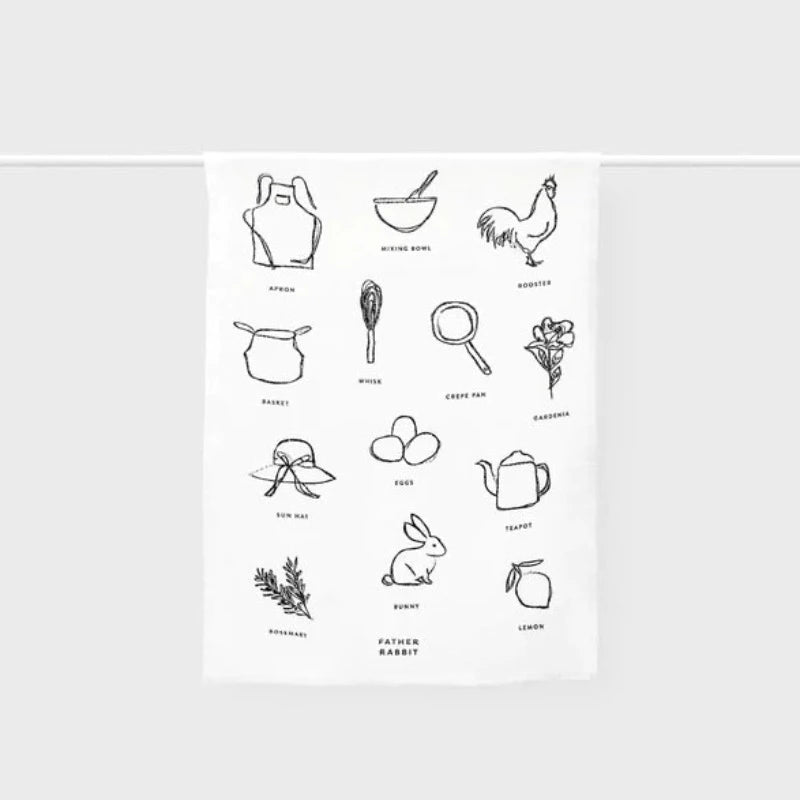 Father Rabbit Tea Towel - Cottage Drawings