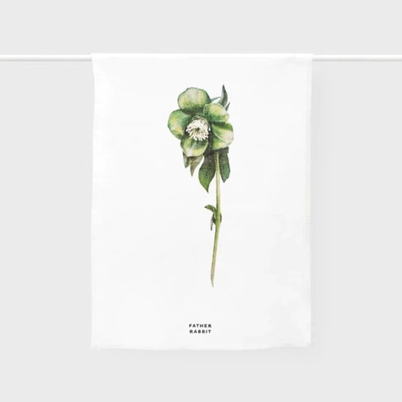 Father Rabbit Tea Towel - Hellebore