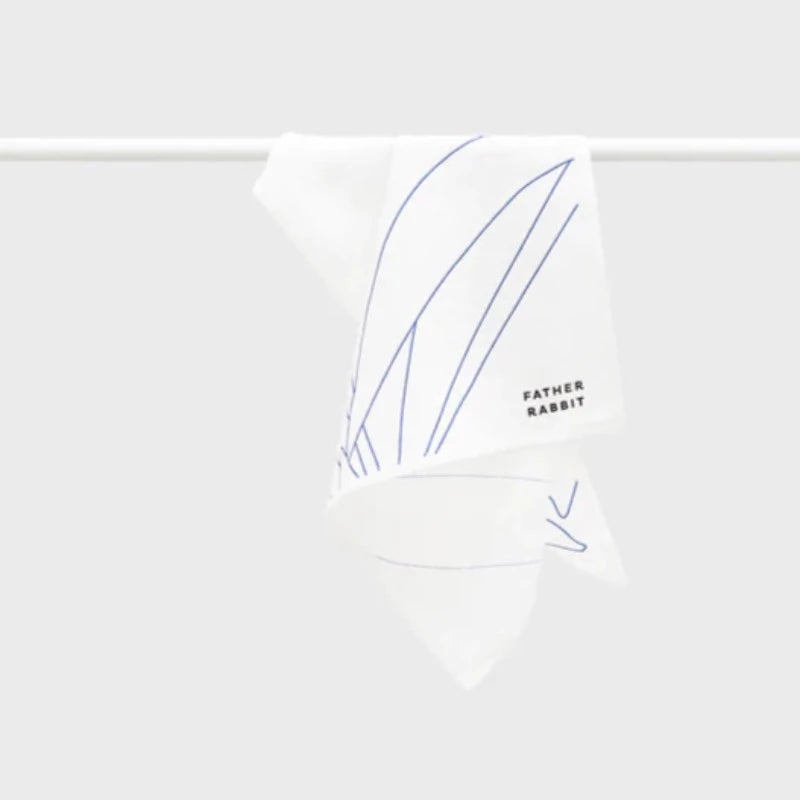 Father Rabbit Tea Towel - Blue Jasmine