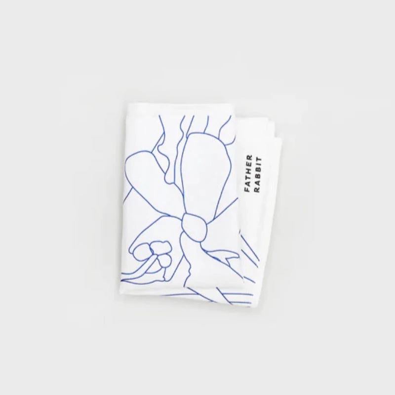 Father Rabbit Tea Towel - Blue Jasmine