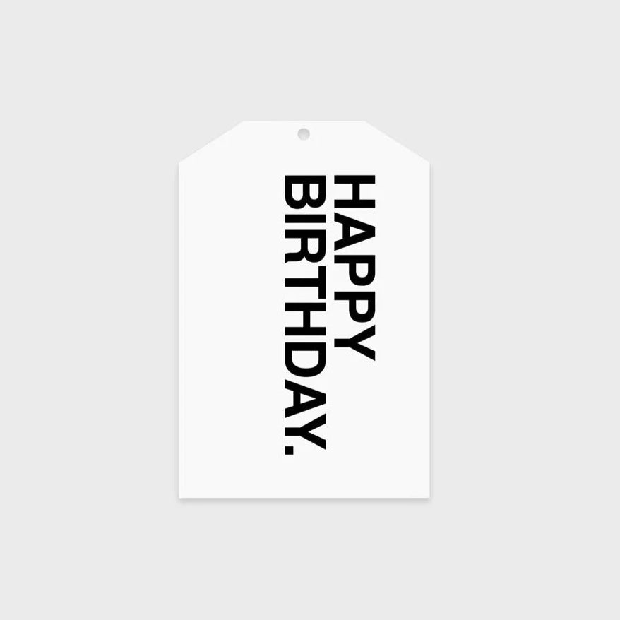 Father Rabbit Gift Tag - Bold "Happy Birthday"