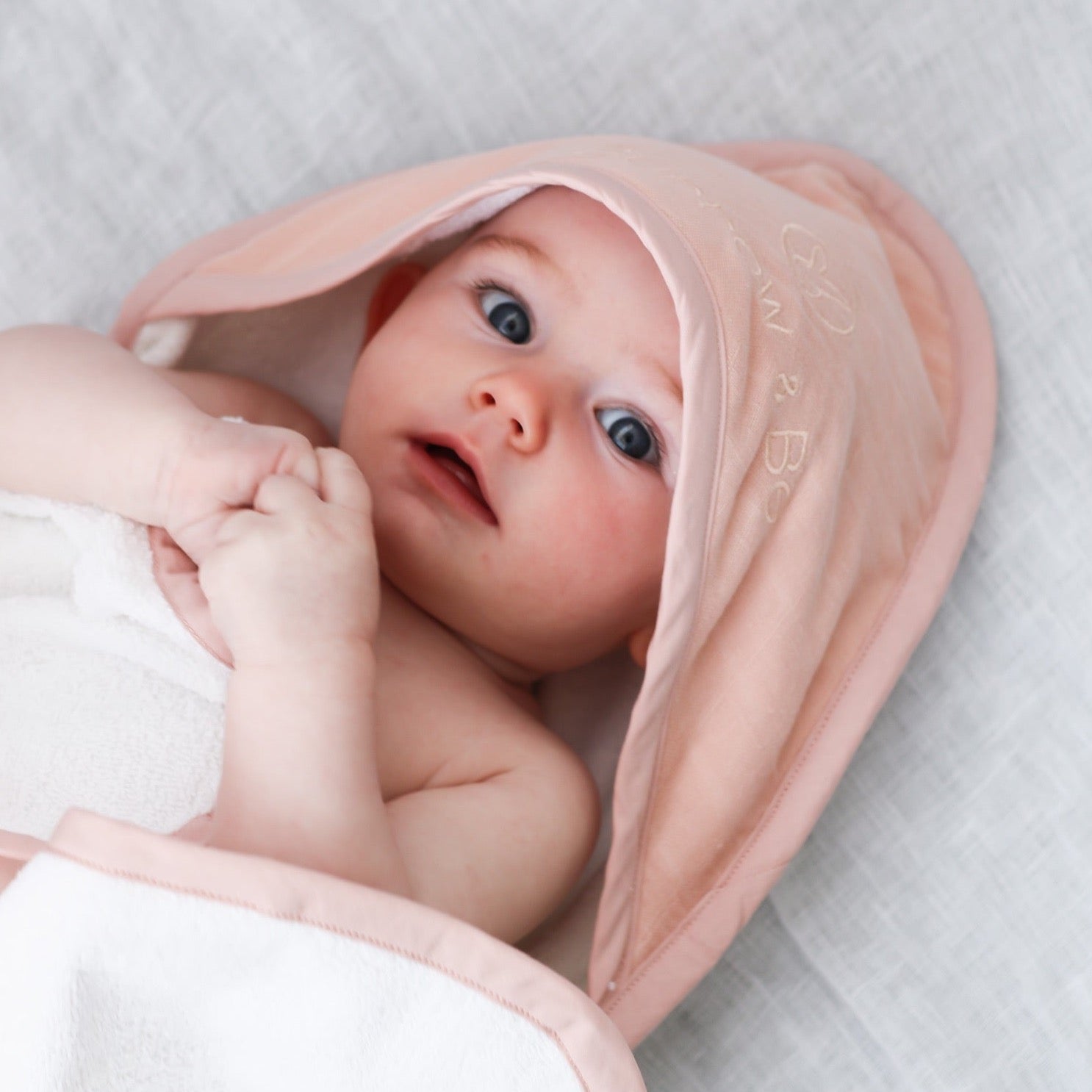 Burrow & Be Baby Hooded Towel - Dusty Rose