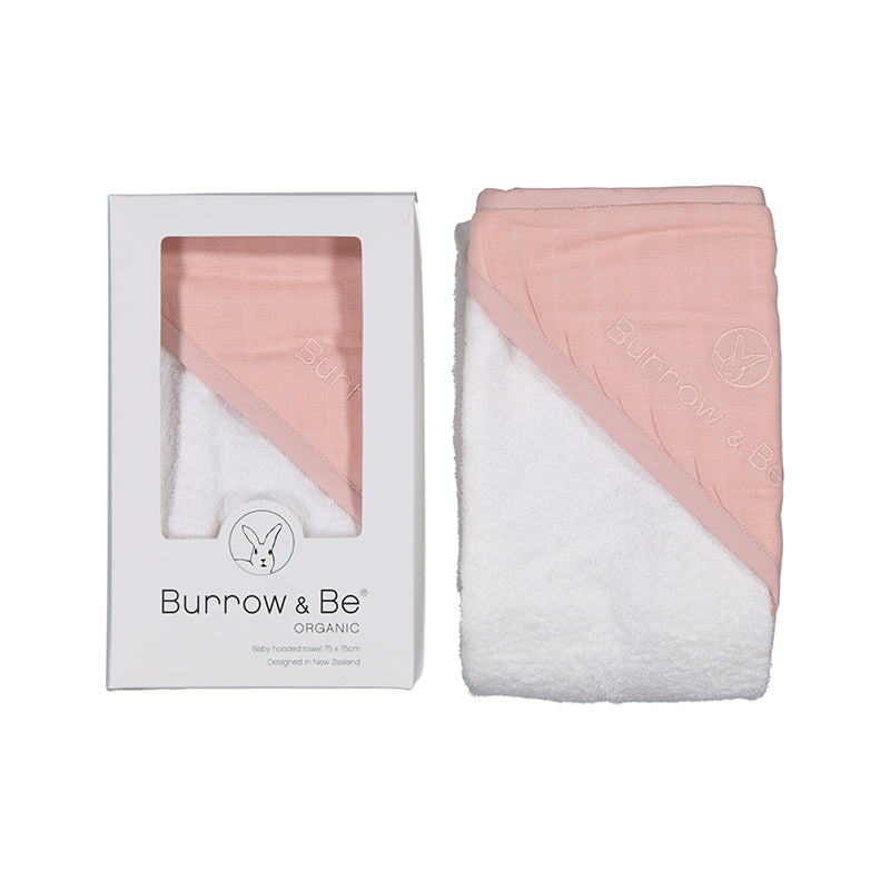 Burrow & Be Baby Hooded Towel - Dusty Rose