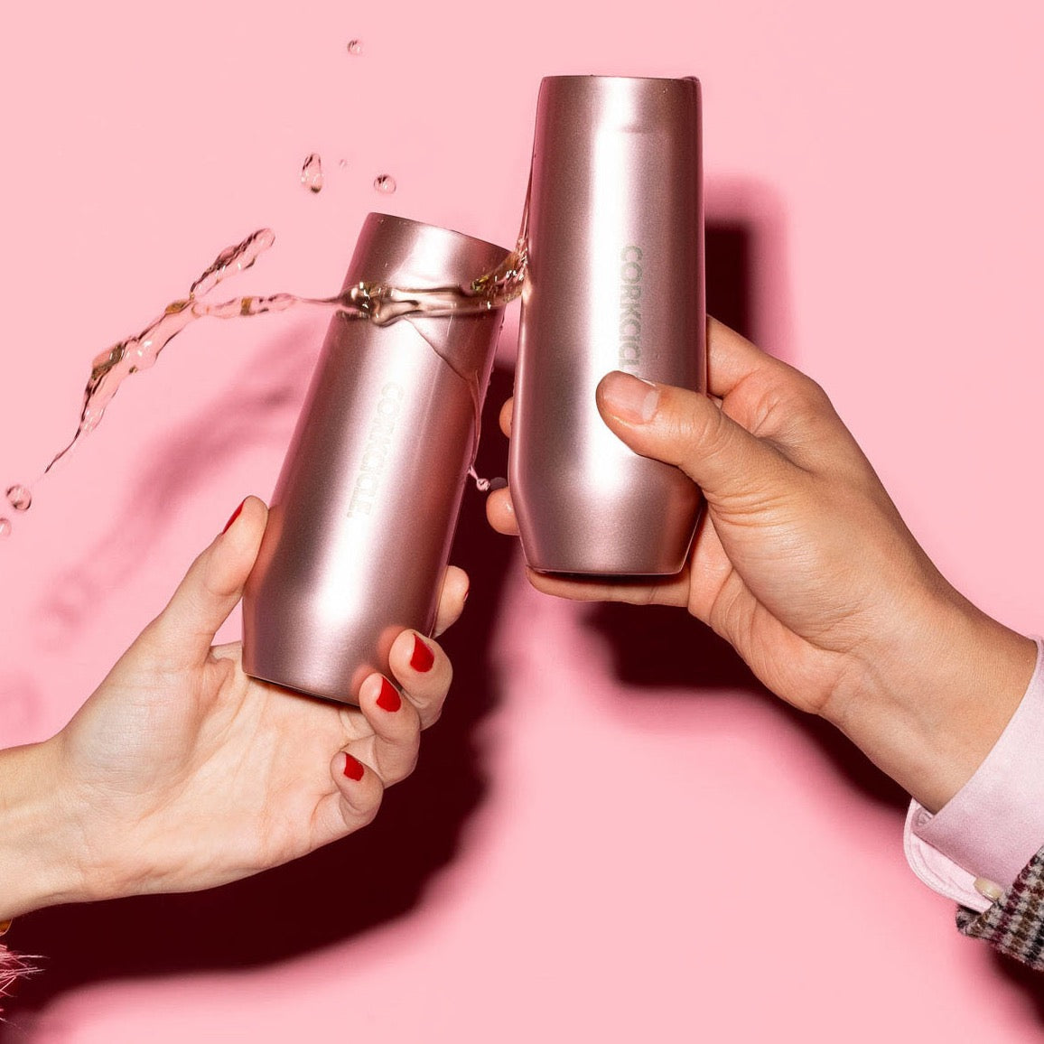 Corkcicle Stemless Flute 200ml - Rose Metallic - Insulated Stainless Steel Flute