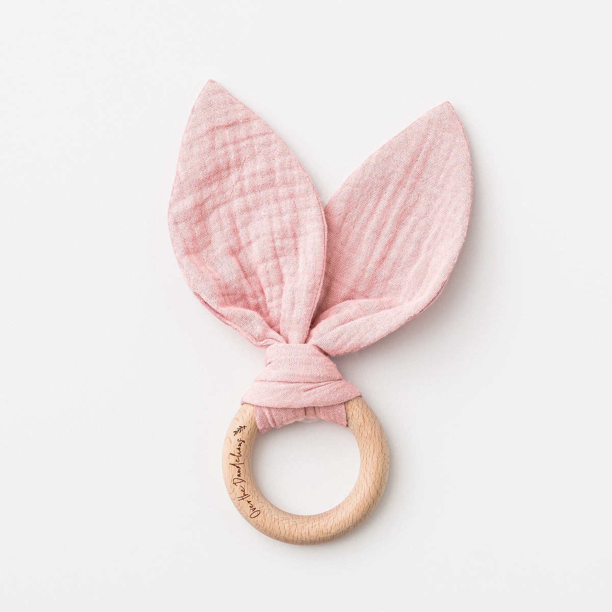 Over The Dandelions-Organic Bunny Ears Teether Blush Pink