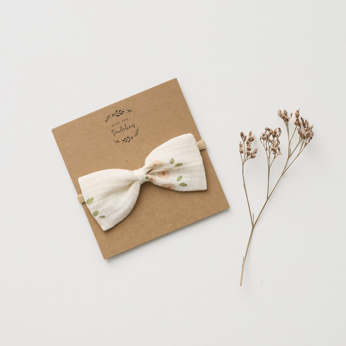 Over The Dandelions-Organic Muslin Bow Headband Daisy