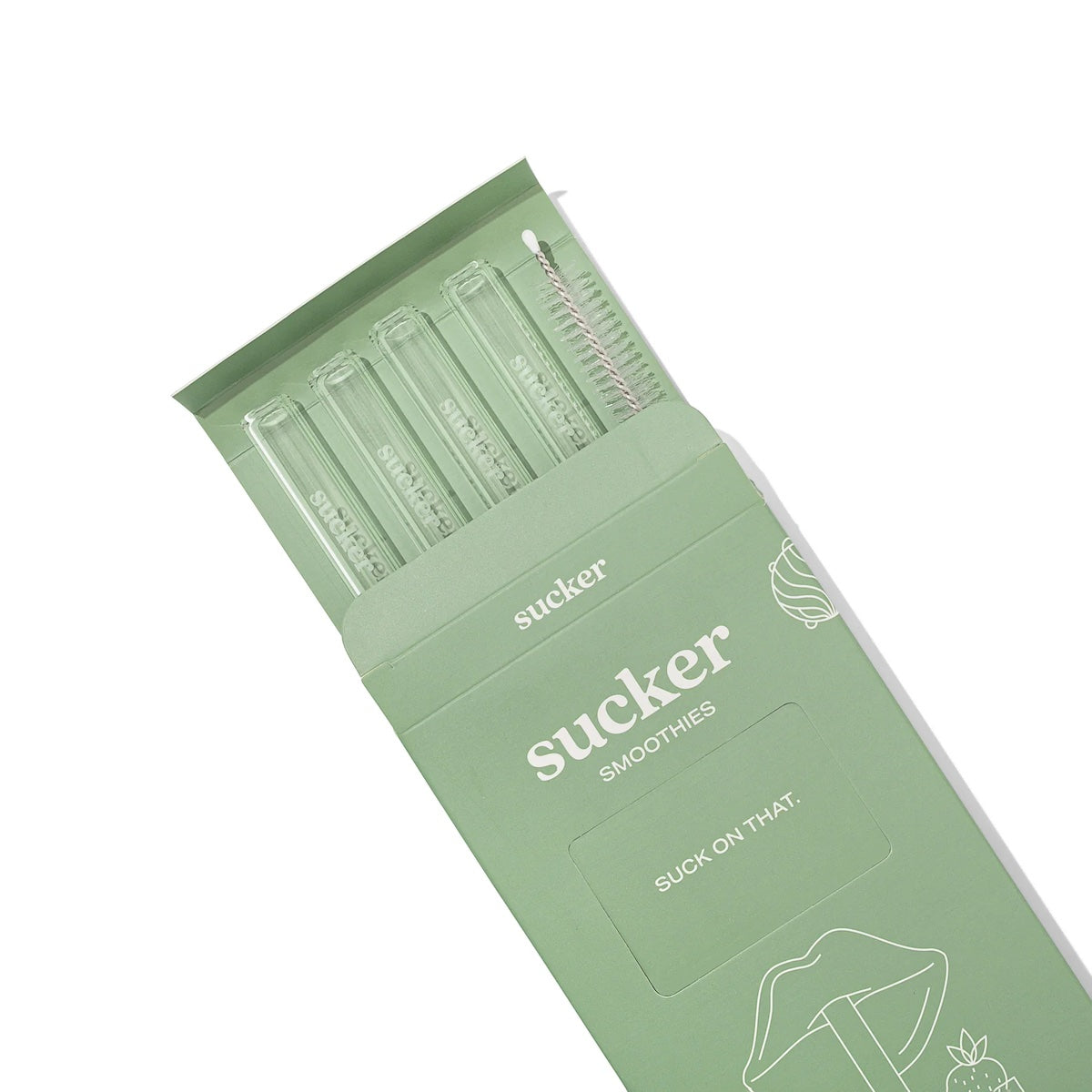 Sucker NZ-Reusable Glass Smoothie Straws - Transparent