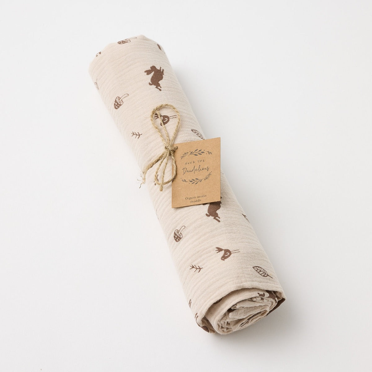 Over The Dandelions-Organic Muslin Swaddle Woodlands