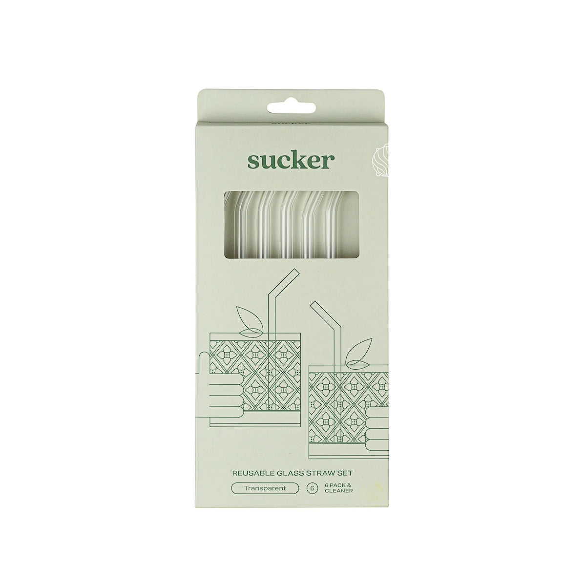 Sucker NZ-Reusable Glass Drinking Straws - Transparent