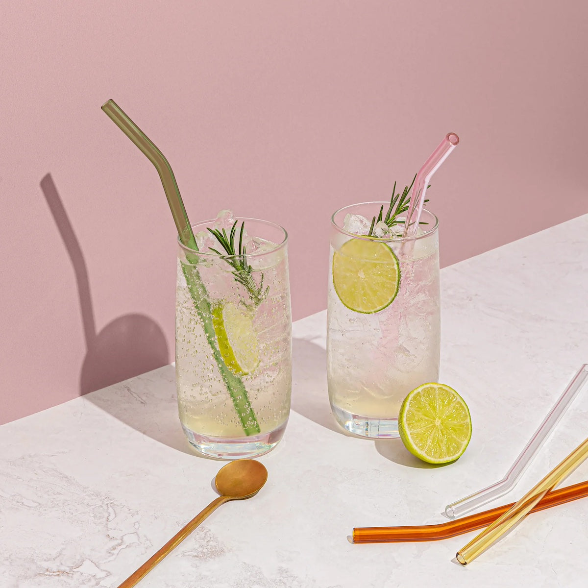 Sucker NZ-Reusable Glass Drinking Straws - Multi-colour