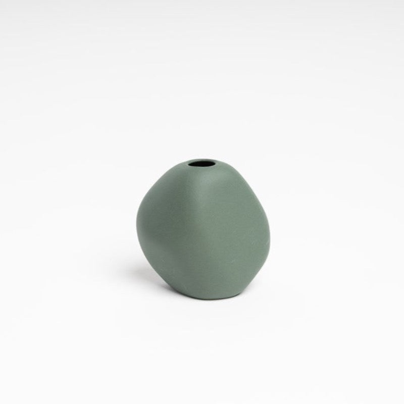 Ned Collections Harmie Vase - Pebble - Forest Green