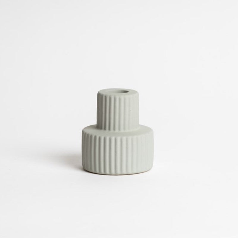 Ned Collections Merdeka Candle Holder - Glimmer Grey