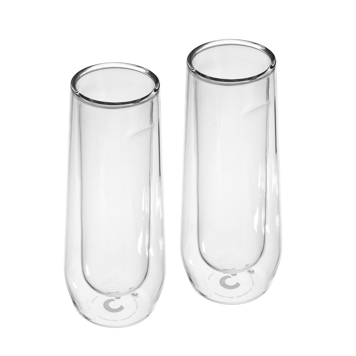 Corkcicle Barware Flute Glass (Pack Of 2) - Clear Double Walled Cup