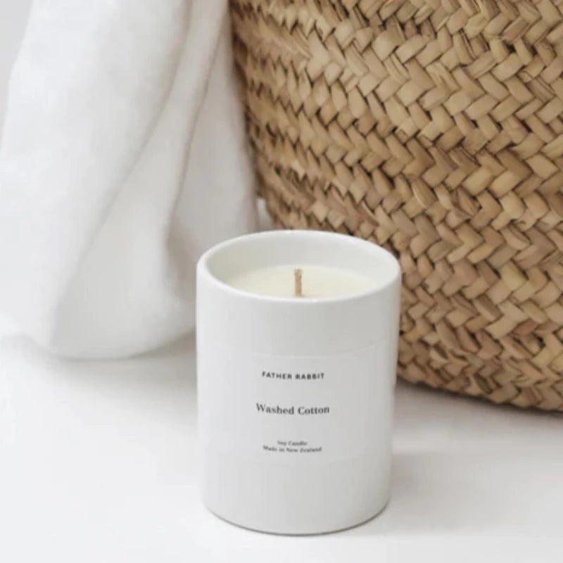 Father Rabbit Soy Scented Candle - Washed Cotton