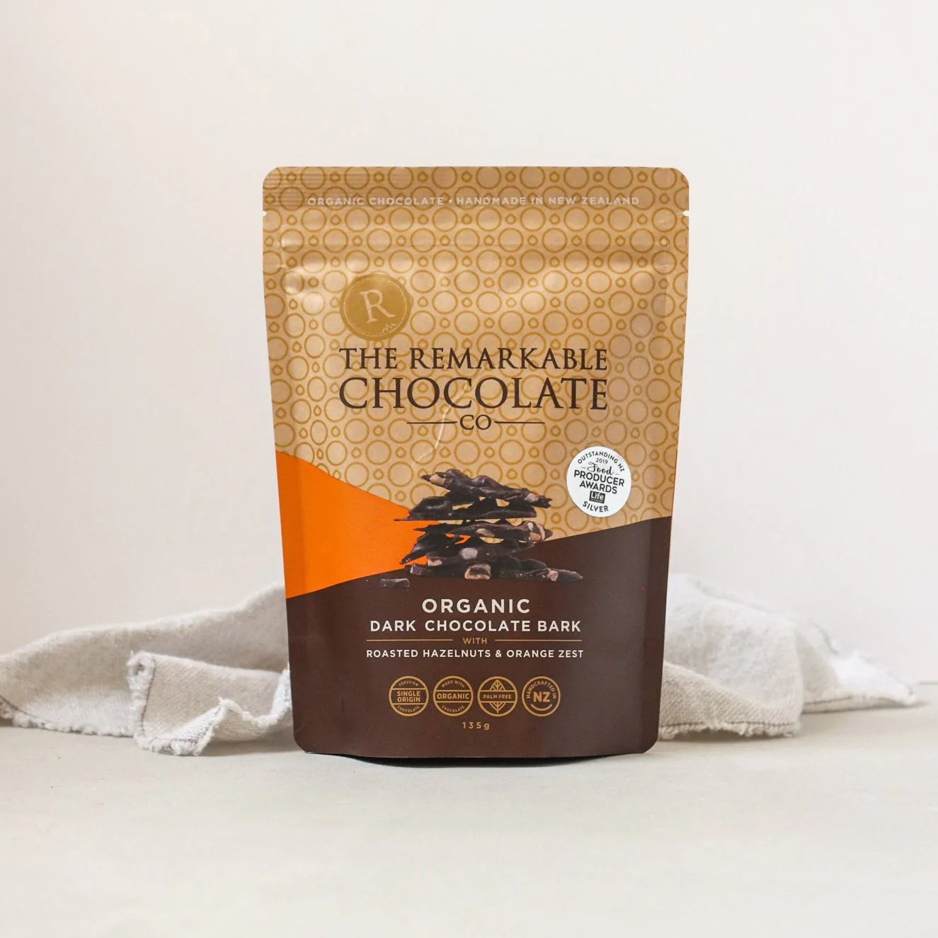 The Remarkable Chocolate Co Organic Chocolate Bark - Hazelnut & Orange Zest