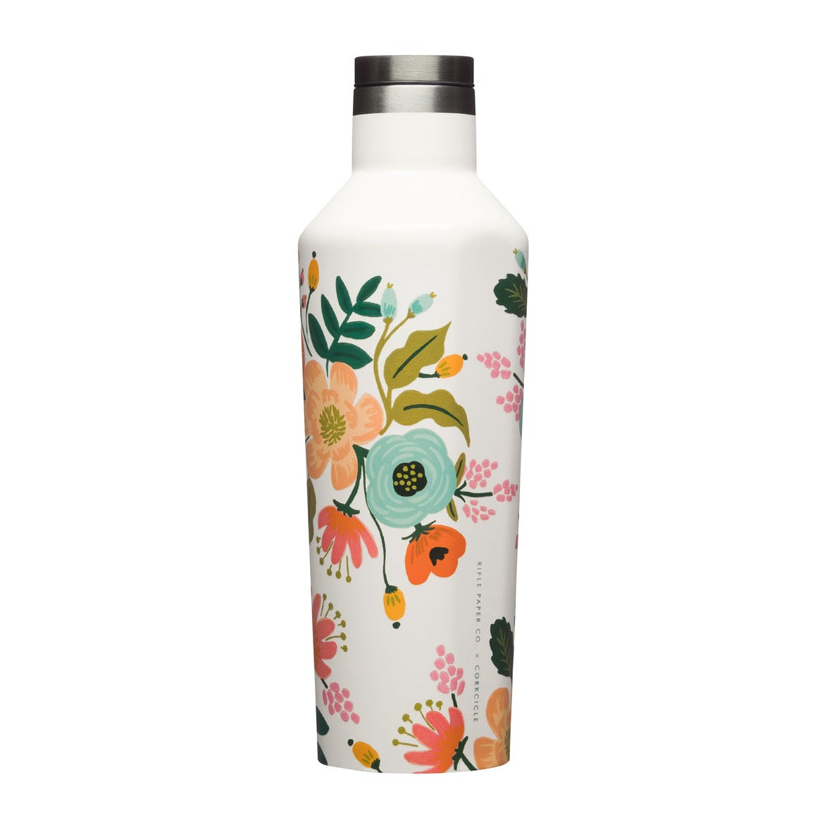 Corkcicle Rifle Paper Co. Canteen 475ml - Cream Lively Floral - Insulated Stainless Steel Bottle